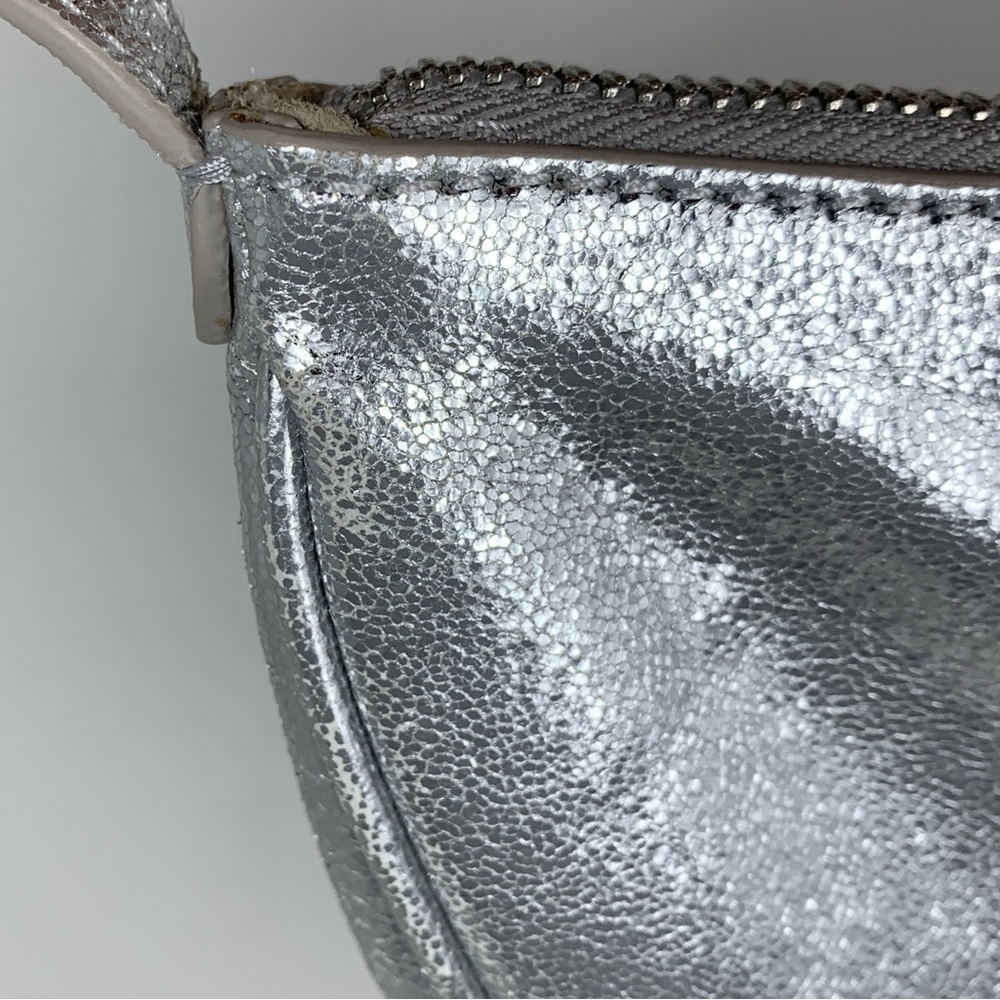 Staud Walker Shoulder Bag Silver Metallic Leather Crescent Half Moon - Picture 8 of 16